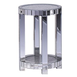 Beistelltisch Silber Spiegeleffekt 40 x 40 cm Multifunktional Glamour Rund Modern