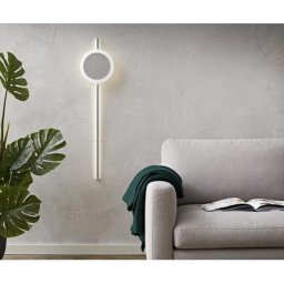 DELIFE Wandleuchte Indici 28W 105x30 cm silber LED 28W, Wandleuchten