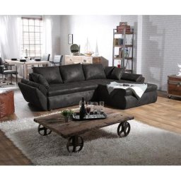 DELIFE Ecksofa Loana 275x185 cm Anthrazit Ottomane variabel, Ecksofas