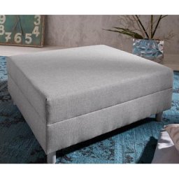 DELIFE Hocker Clovis Grau B98 x T83 Grau Modul Flachgewebe, Design Hocker, Couch Loft, Modulsofa, modular