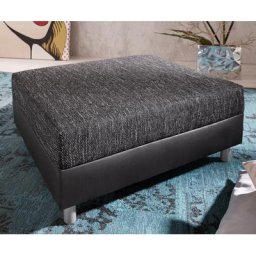 DELIFE Hocker Clovis B98 x T83 Schwarz Modul Kunstleder, Design Hocker, Couch Loft, Modulsofa, modular
