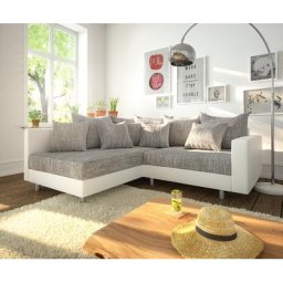 DELIFE Ecksofa Clovis Weiss Hellgrau Modulsofa Armlehne Ottomane Links, Design Ecksofas, Couch Loft, Modulsofa, modular