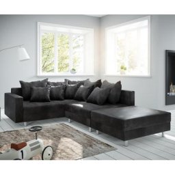DELIFE Ecksofa Clovis Anthrazit Antik Optik modul Hocker Armlehne Ottomane Links, Design Ecksofas, Couch Loft, Modulsofa, modular