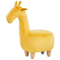 Hocker für Kinder Giraffen-Tierhocker Gelb Samtstoff Polyester Holz Kindermöbel Kinderzimmer