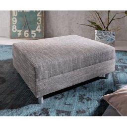 DELIFE Hocker Clovis B98 x T83 Hellgrau Modul Strukturstoff, Design Hocker, Couch Loft, Modulsofa, modular