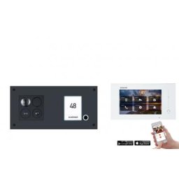 Balter ERA Video Türsprechanlage in waagerechter Form für 1 Familienhaus mit Smartphone App, Bewegungsmelder (RFID Schlüssel: 6 / Türstation Farbe : Anthrazitgrau)
