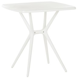 Gartentisch Weiß 70 x 70 cm aus Kunststoff für 4 Personen Quadratisch Balkon / Terrasse / Gartenzubehör Outdoormöbel Modern