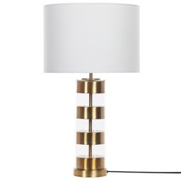 Tischleuchte Gold / Weiss Metall / Glas Höhe 77 cm Beleuchtung Modernes Design Wohnzimmer