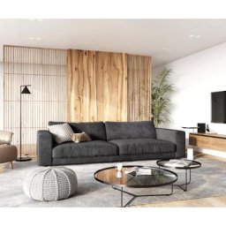 DELIFE Big-Sofa Cubico 290x120 cm Strukturstoff Grau, Big Sofas