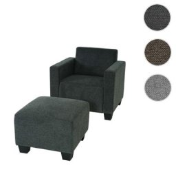 Modular Sessel Loungesessel mit Ottomane Lyon, Stoff/Textil ~ Variantenangebot