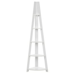 Bücherregal Weiß Faserplatte PVC Spanplatte 175 x 49 x 35 cm 5 Fächer Modern Skandinavisch Hohes Schmales Leiterregal Wohnzimmer Flur Diele