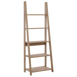 Regal Heller Holzfarbton 5 Fächer 175 x 62 x 39 cm Modern Minimalistisch Leiterregal Viel Stauraum Wohnzimmer Schlafzimmer