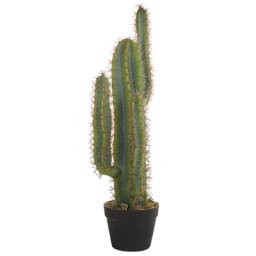 Kunstpflanze Grün Kunststoff 78 cm Kaktus Zimmerpflanze Blumentopf Schwarz Dekoration für Flur Büro Wohnzimmer Indoor