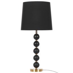 Tischlampe Schwarz mit Gold Stahl/Polyester/Baumwolle 75 cm Dekorativer Lampenfuß Langes Kabel mit Schalter Industrie Design Wohnzimmer Salon