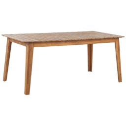 Gartentisch Akazienholz Hellbraun 180 x 90 cm Rechteckig für 6 Personen Rustikaler Stil Outdoor Esstisch für Garten Terrasse