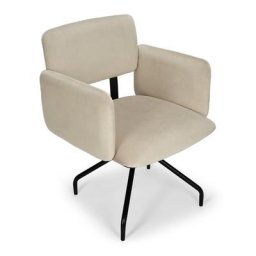 Bürostuhl BROOKES - Bürostuhl, Samt in Macadamia Taupe & schwarzes Metall