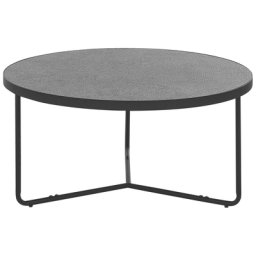 Couchtisch Grau / Schwarz ⌀ 80 cm in Betonoptik MDF Platte Stabiler Pulverbeschichteter Metallrahmen Rund Modern Industrielles Design