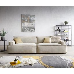 DELIFE 3-Sitzer Basit 285x110 cm Chenille Beige, 3 Sitzer
