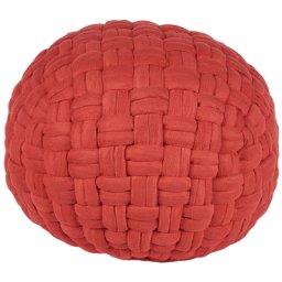Pouf Rot Samtstoff 45 x 35 cm Rund Wohnzimmer Salon Kinderzimmer Schlafzimmer Elegant Modernes Design