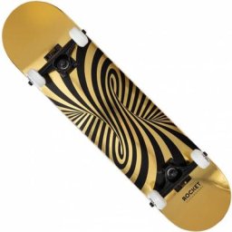 Rocket Twisted Foil Gold 7,50"" Skateboard RKT-COM-1555