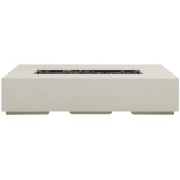 Feuerstelle Hellgrau Leichtbeton Rechteckig Modern in Zement-Optik Gartenaccessoires Garten Terrasse