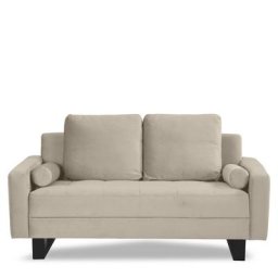 2-Sitzer-Sofa MIDNIGHT - 2-Sitzer-Sofa, Samt in Lafayette Taupe & schwarzes Metall, B175