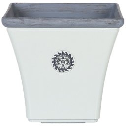 Blumentopf Weiß 43 x 43 x 39 cm mit elegantem Akzent Quadratisch Modernes Design