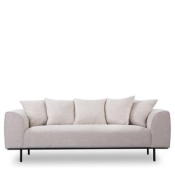 3-Sitzer-Sofa KAUFMAN - 3-Sitzer-Sofa, Samt in Sandtaupe & schwarzes Metall, B208