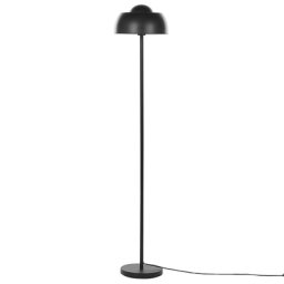 Stehlampe Schwarz Matt 148 cm aus Stahl mit langem Kabel mit Schalter rund Industrie Look Modernes Design