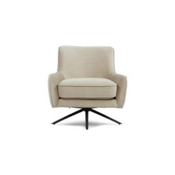 Drehsessel GOLDEN GUN - Drehsessel, Samt in Macadamia Taupe & schwarzes Metall