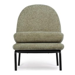 Design Sessel HOXTON - Sessel, Tweed in Taupe & schwarzes Metall