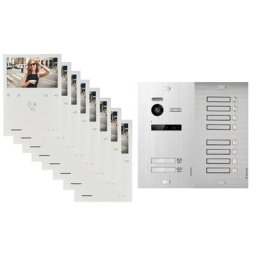 Video Türsprechanlage BALTER EVO QUICK für 10 Familienhaus mit 10x 4,3 Zoll Monitor 2-Draht BUS Türstation mit 150° Weitwinkel-Kamera