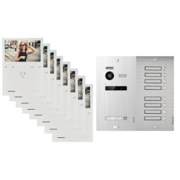 Video Türsprechanlage BALTER EVO QUICK für 9 Familienhaus mit 9x 4,3 Zoll Monitor 2-Draht BUS Türstation mit 150° Weitwinkel-Kamera