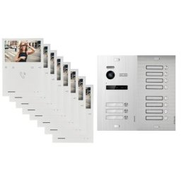 Video Türsprechanlage BALTER EVO QUICK für 11 Familienhaus mit 11x 4,3 Zoll Monitor 2-Draht BUS Türstation mit 150° Weitwinkel-Kamera