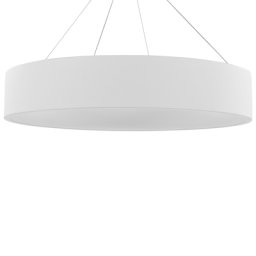 LED Hängelampe Weiß Stahl u. Acryl ø 60 cm Rund Ringform mit Langem Kabel Modern für Flur Küche Esstisch Wohnküche Hohe Decken Innenräume