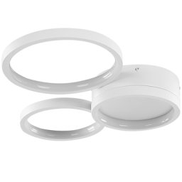 LED Deckenleuchte Weiß Metall und Acryl 3-flammig Rund Flach Warmweiß Modern Unterputz für Wohnzimmer Küche Bad Schlafzimmer Esszimmer Flur