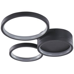 LED Deckenleuchte Schwarz Metall und Acryl 3-flammig Rund Flach Warmweiß Modern Unterputz für Wohnzimmer Küche Bad Schlafzimmer Esszimmer Flur