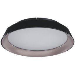LED Deckenleuchte Schwarz Metall und Acryl Rund Flach Warmweiß Modern Unterputzmontage für Wohnzimmer Küche Bad Schlafzimmer Esszimmer Flur