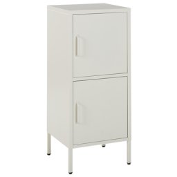 Hoher Aktenschrank Weiß Stahl 40x40x102 cm mit 2 Türen 4 Ablagefächern 2 Griffen Büro Wohnzimmer Schlafzimmer Bad Flur Diele
