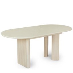 Ausziehbarer Esstisch ADRIANO - Ausziehbarer Esstisch, für 4-6 Personen, weißes Holz, 150 x 190cm