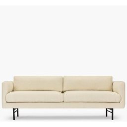 ARCANE 3-Sitzer-Sofa - 3-Sitzer Sofa, Bouclé Stoff in Weiß & schwarzes Metall, B198