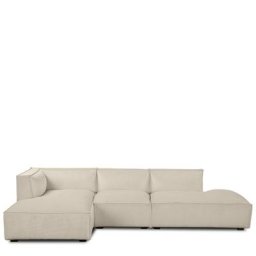 Ecksofa links AUSTER - Ecksofa links, Kord in Vanilla Beige, B300