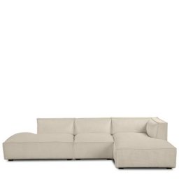 Ecksofa rechts AUSTER - Ecksofa rechts, Kord in Vanilla Beige, B300
