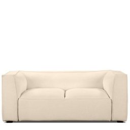 2-Sitzer-Sofa AUSTER - 2-Sitzer Sofa, Cremeweiß & schwarzes Holz, B180