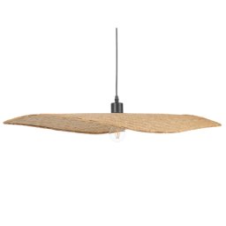 Hängeleuchte Hellbraun 123 cm Bambusholz Geflochten Schirm Langes Kabel Beleuchtung für Wohn- Schlaf- und Esszimmer Modernes Design Boho Stil