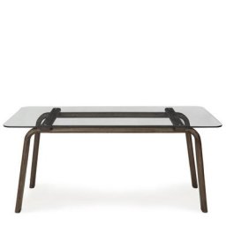 Esstisch BOTEGA - Esstisch, für 4 Personen, Glas & Massivholz, 80 x 170cm