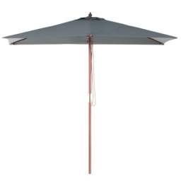 Sonnenschirm Dunkelgrau Polyester/Birkenholz 195 x 144 x 244 cm Terrasse Balkon Garten