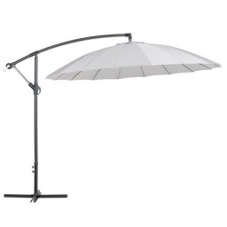 Ampelschirm Hellgrau Polyester Stahl ⌀ 268 cm Kurbelmechanismus Garten Terrasse