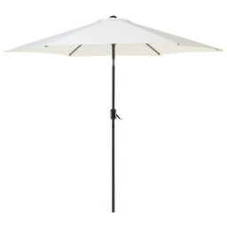 Sonnenschirm Helles Beige Polyester/Aluminium ⌀ 270 cm Terrasse Balkon Garten