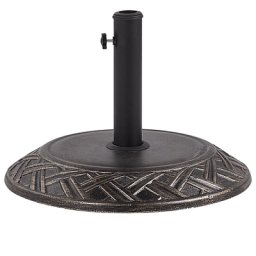 Sonnenschirmständer Braun ⌀ 50 cm aus Beton und Stahl Schirmfuß rund Sonnenschirmzubehör Garten / Balkon Modernes Design